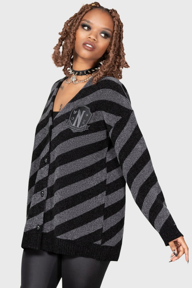 Killstar Everyone\'s Weird Oversized Cardigan Negros | 16794-XZAW