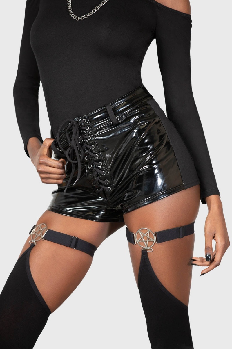 Killstar Exxanimate Shorts Negros | 02413-QUCP