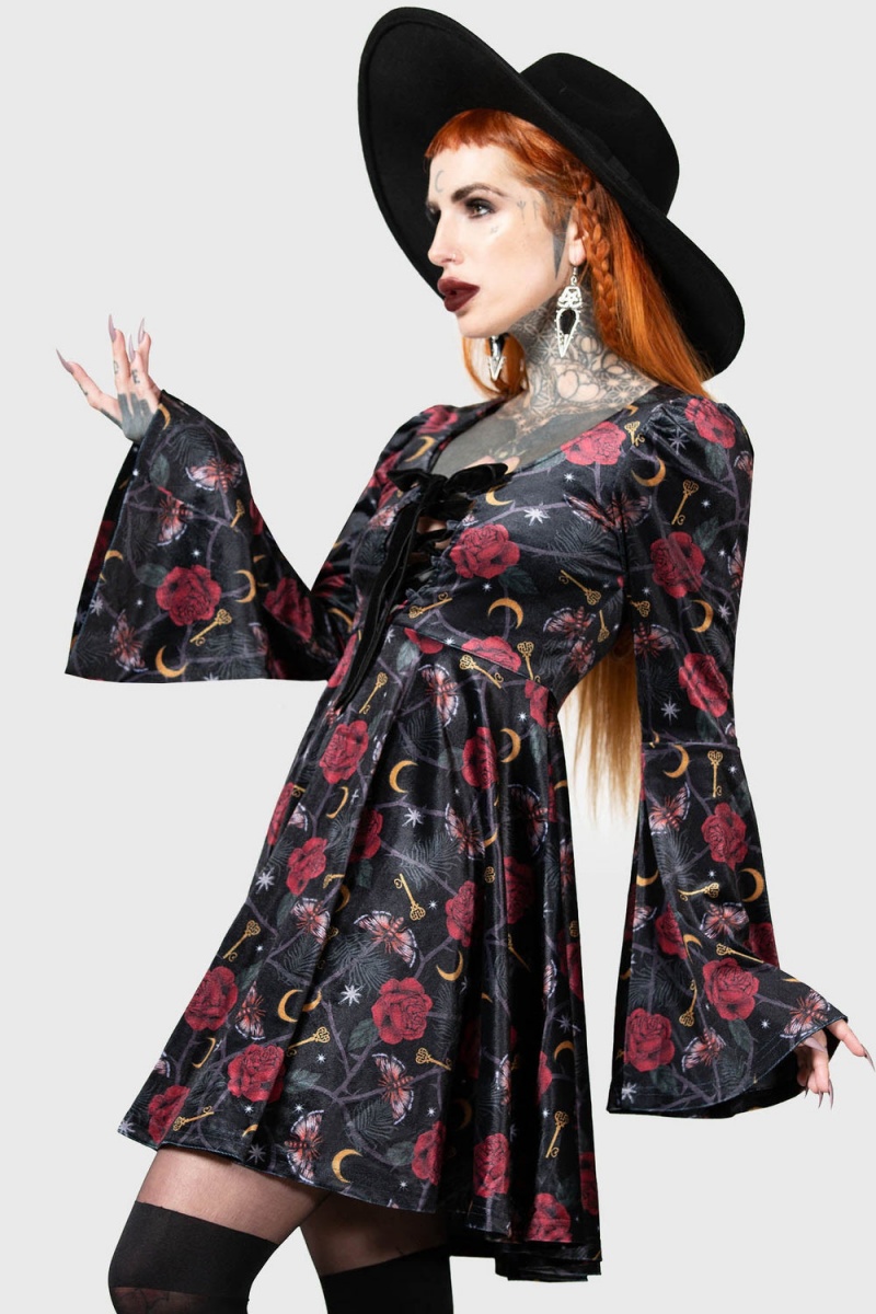 Killstar Fabulina Vestido Negros | 40873-VBZN