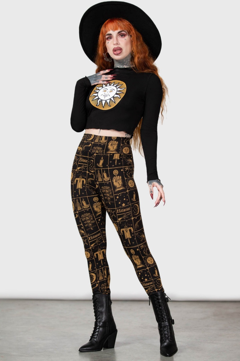 Killstar Fading Light Long Sleeve Top Negros | 80379-LIQC