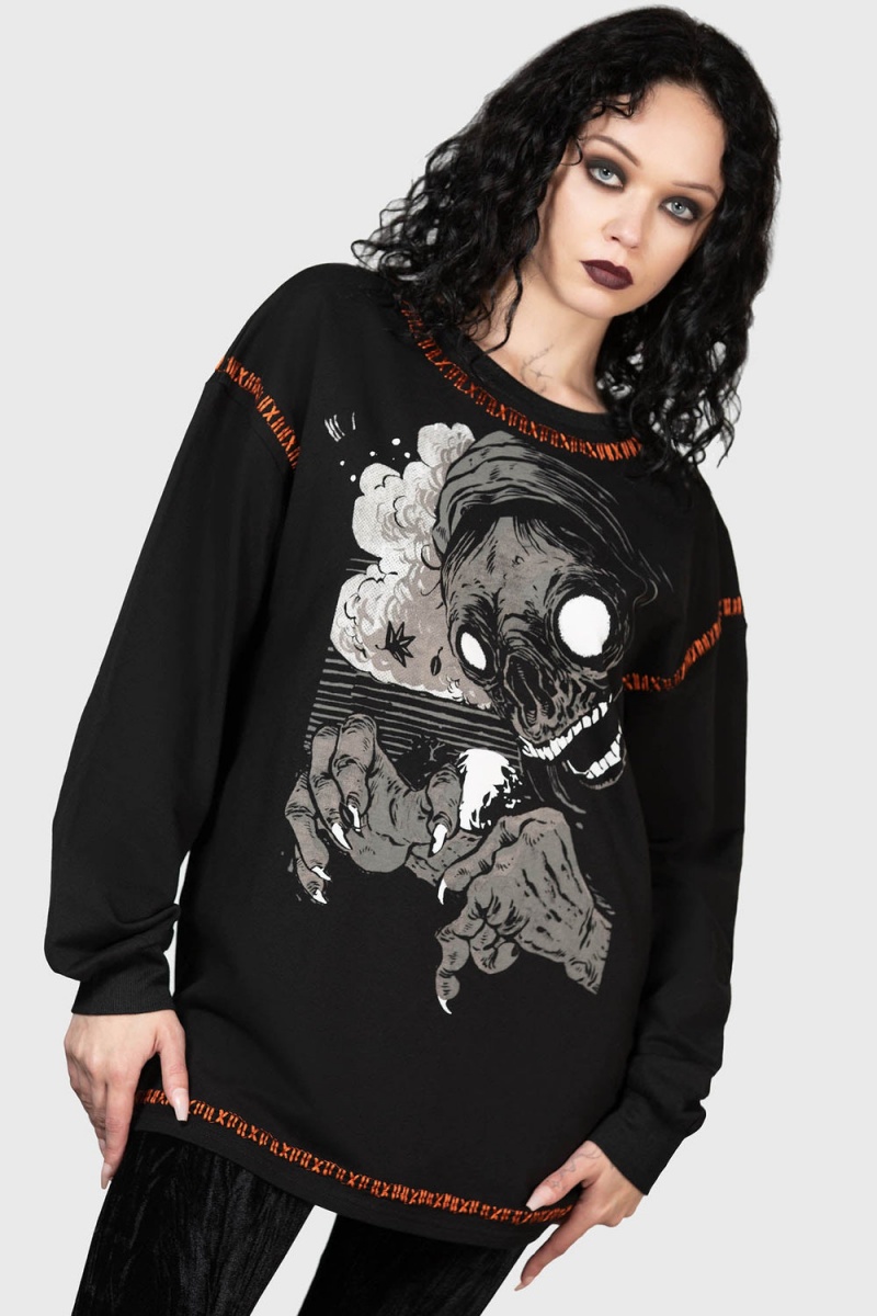 Killstar Fatality Sueter Negros | 90617-YCWE
