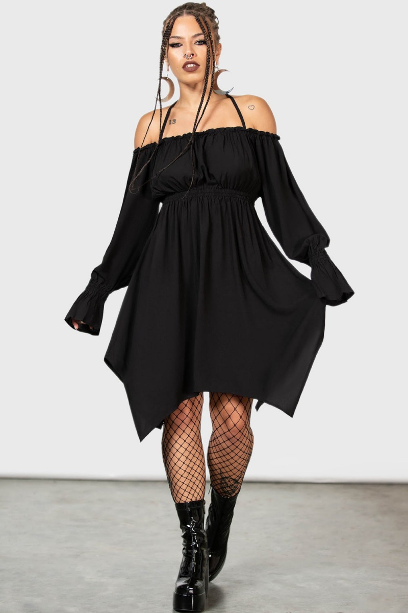 Killstar Feast Mood Vestido Negros | 01324-PMZA