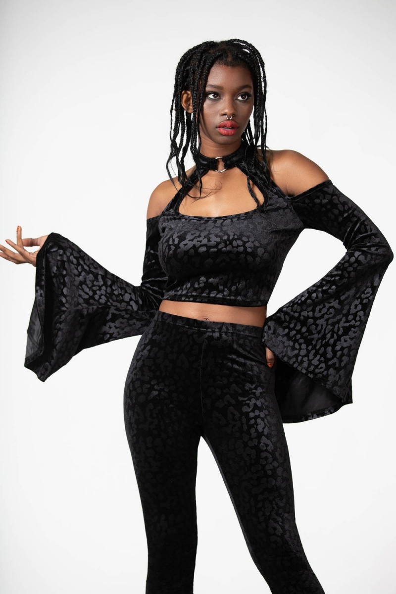 Killstar Felinology Crop Top [B] Negros | 29650-XVQP