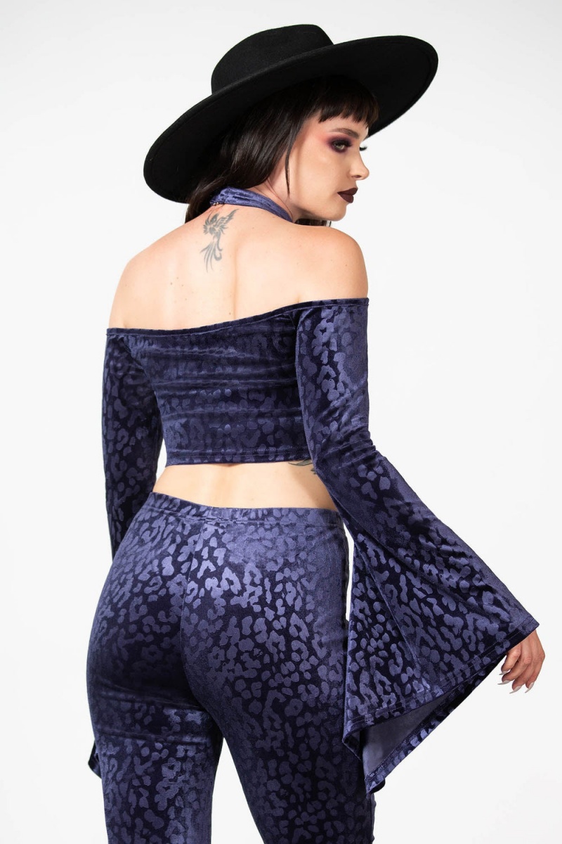 Killstar Felinology Crop Top [PLUM] Morados | 16409-MDLT