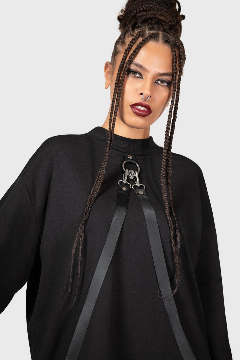 Killstar Flayer Sweatshirt Negros | 64809-PFDH