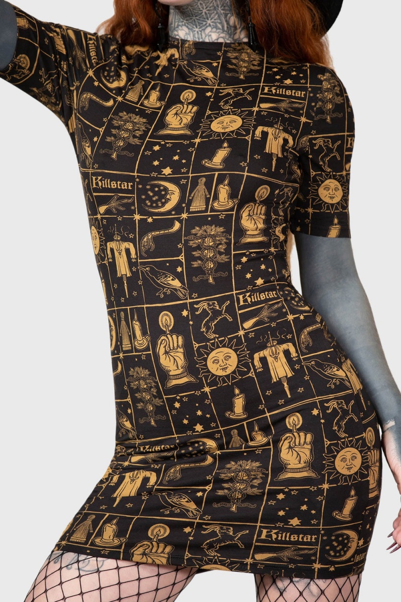 Killstar Folk Horror Bodycon Negros | 63958-RSLP