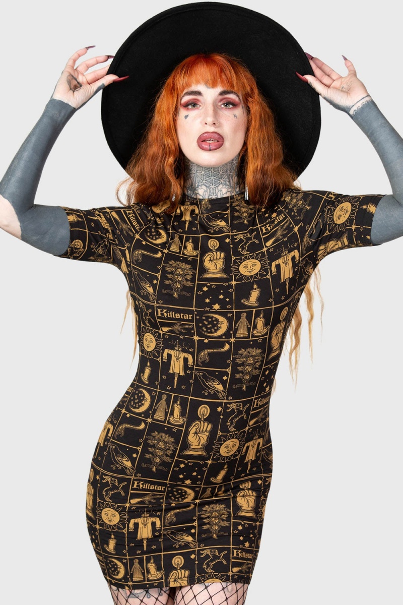Killstar Folk Horror Bodycon Negros | 63958-RSLP