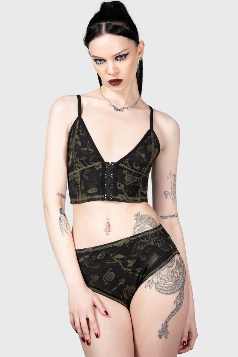 Killstar Forest Lush Bralet Negros | 28653-VAIF
