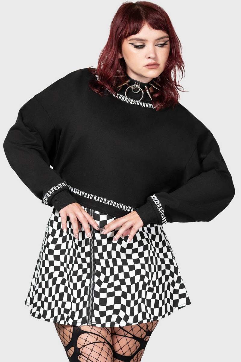 Killstar Fright N Terror Crop Sueter Negros | 48936-FVNJ