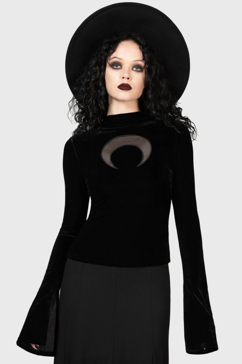 Killstar Gathering Long Sleeve Top Negros | 34678-KAVQ