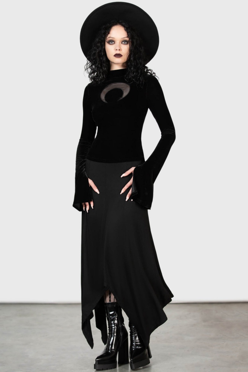 Killstar Gathering Long Sleeve Top Negros | 34678-KAVQ