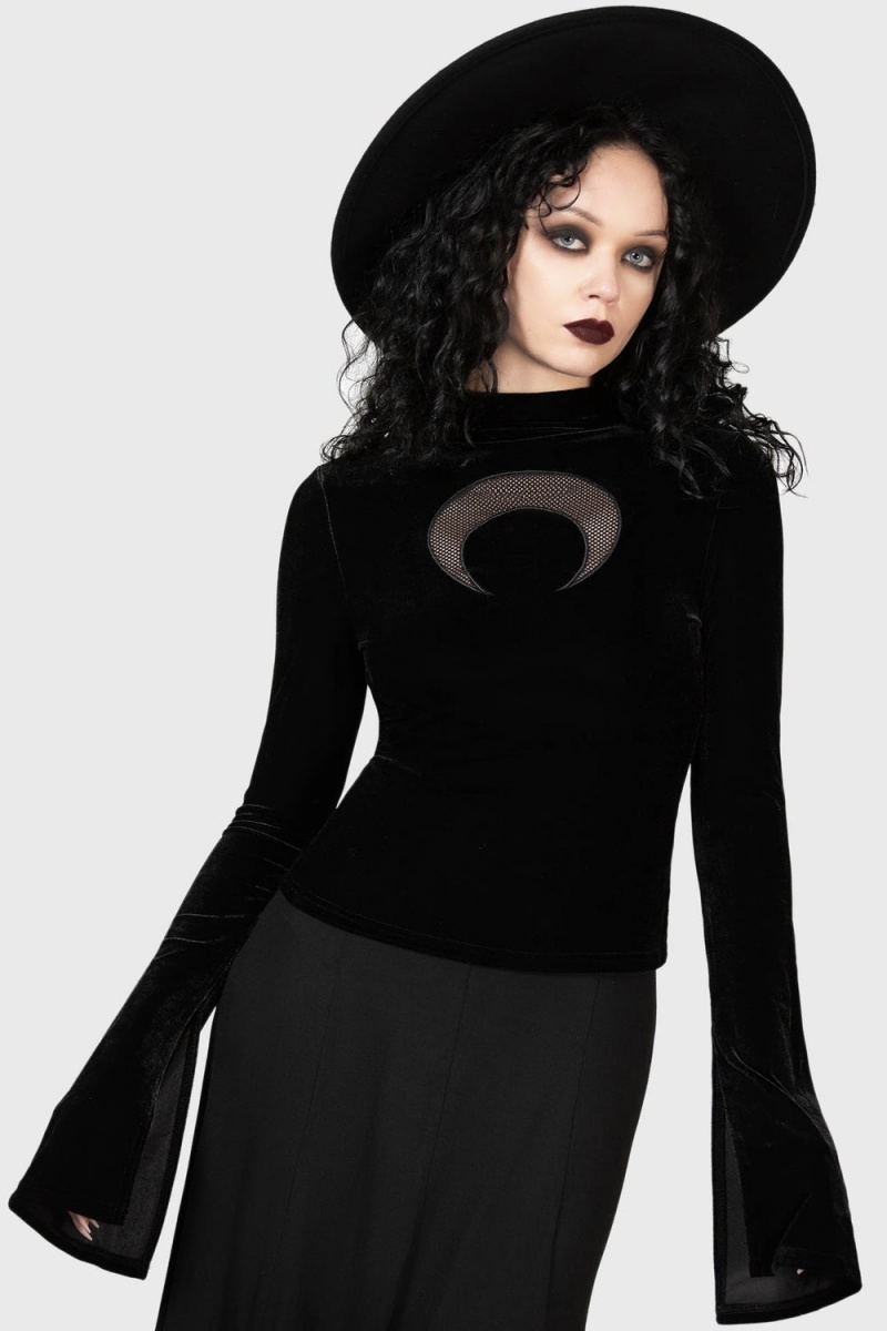 Killstar Gathering Long Sleeve Top Negros | 34678-KAVQ