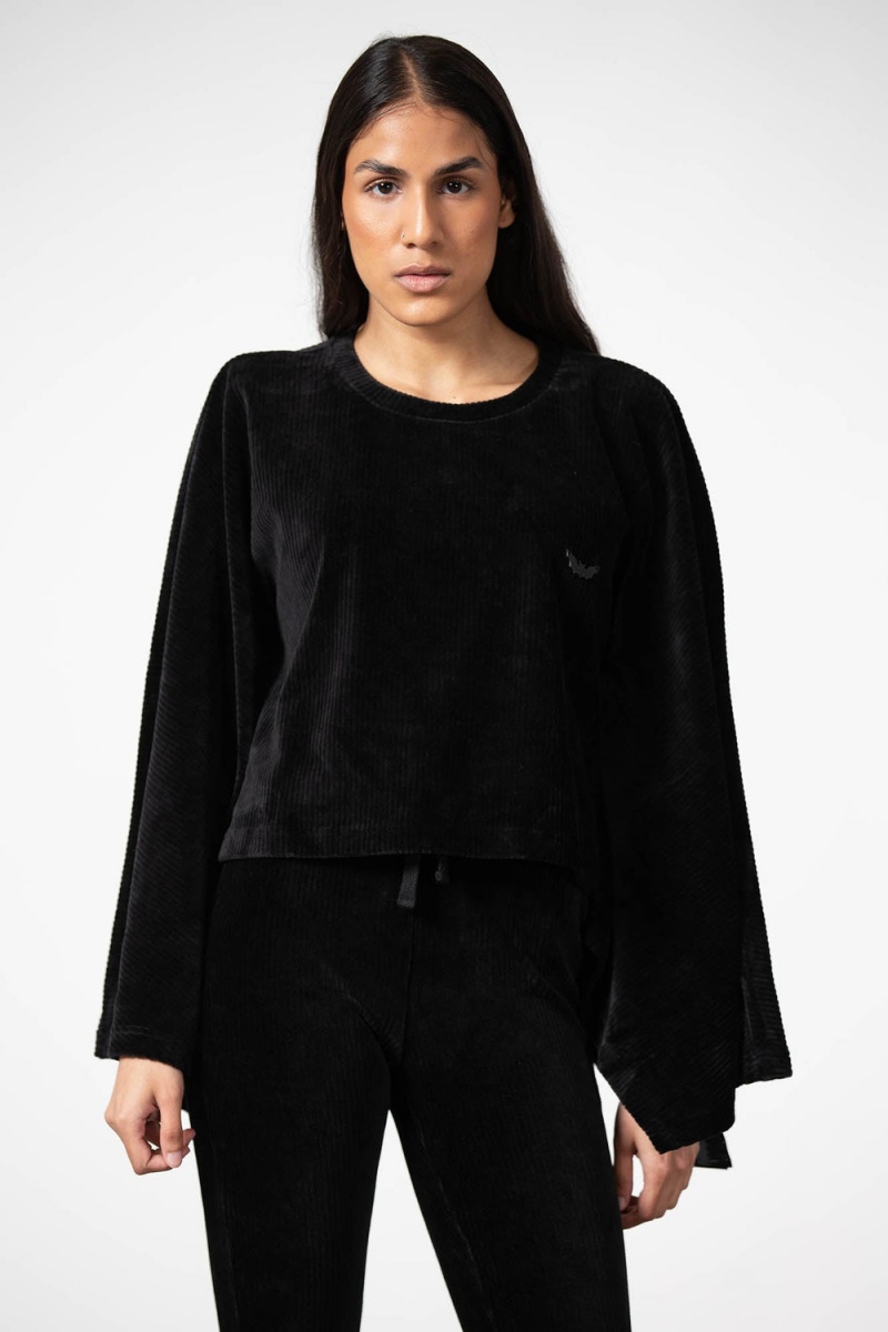 Killstar Ghastly Dreams Batwing Top Negros | 73810-DGIB