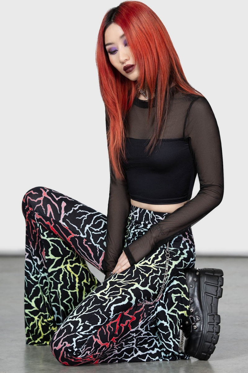 Killstar Glamour Perfection Flares Negros | 47615-AFJB