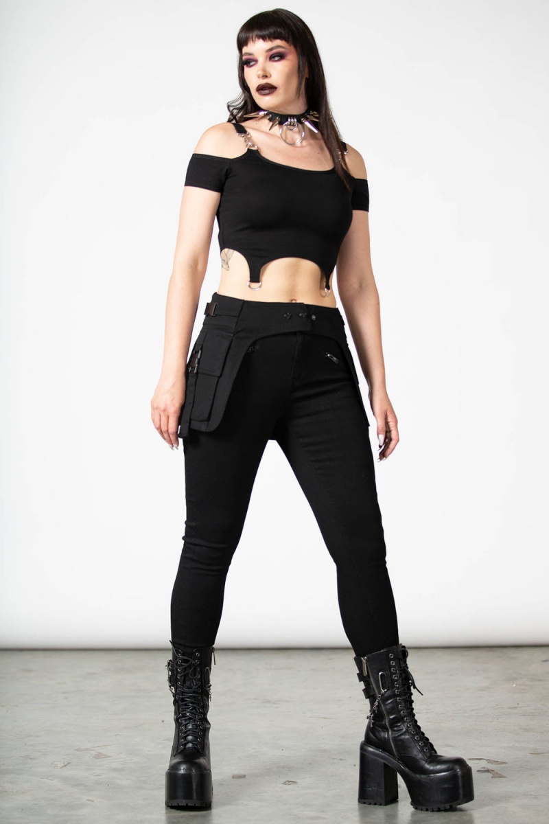 Killstar Glitch Pocket Belt Negros | 79682-NYZC