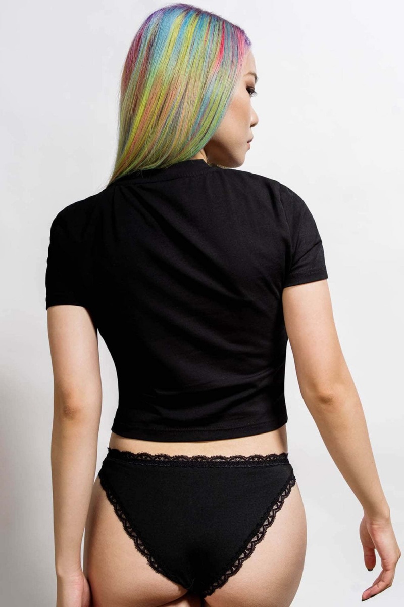 Killstar Gothicorn Crop Top Negros | 59182-OJPB