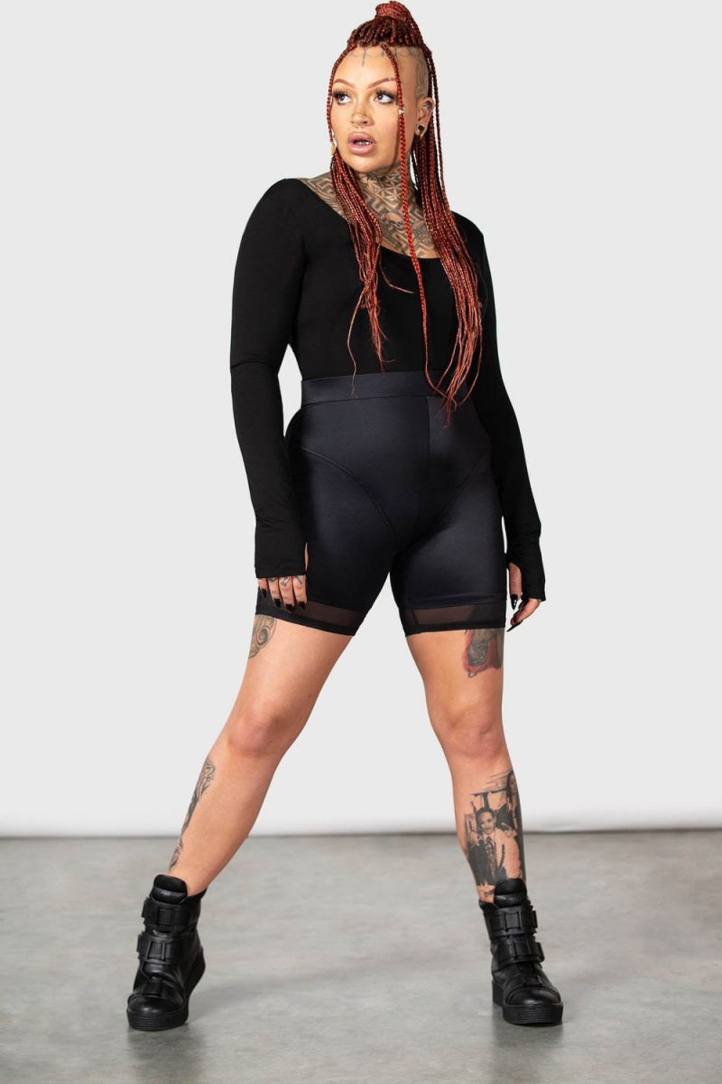 Killstar Gothletic Shorts Negros | 70924-IZGE