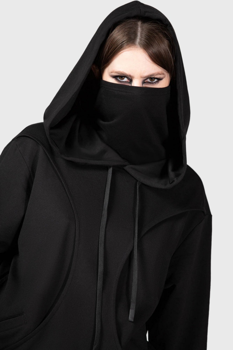 Killstar Grannus Encapuchado Top Negros | 89620-CXIL
