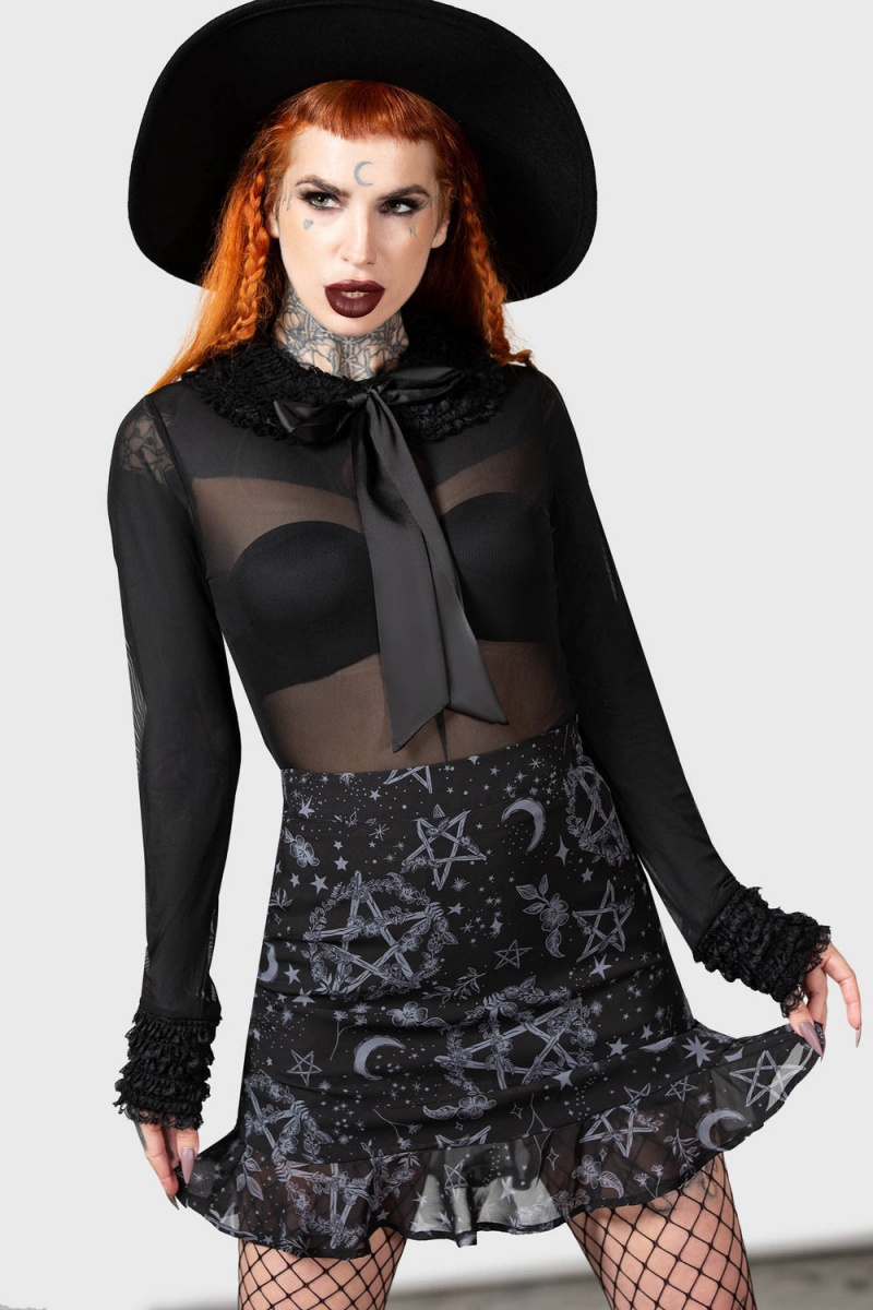 Killstar Gretel Mini Skirt Negros | 79531-WRYS