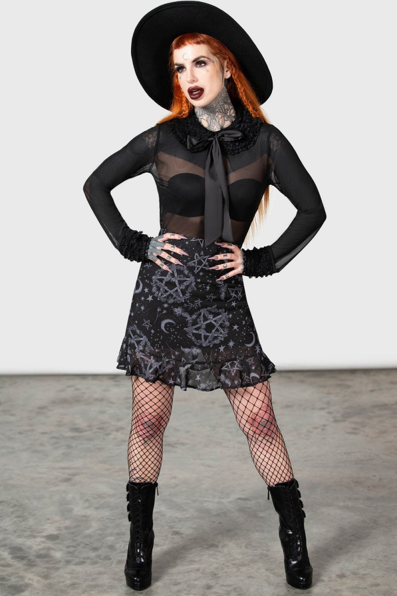 Killstar Gretel Mini Skirt Negros | 79531-WRYS