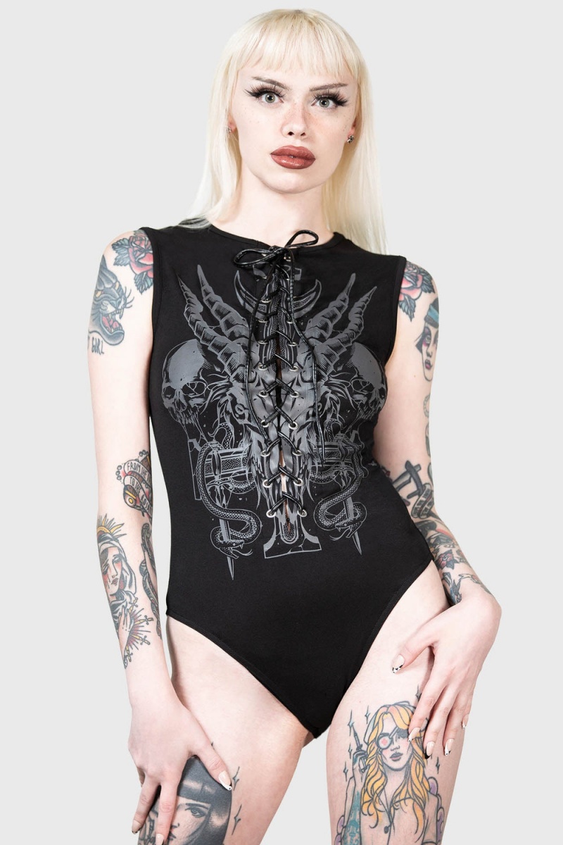 Killstar Hardinn Bodysuit Negros | 75620-VHZM