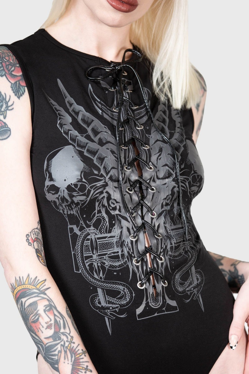 Killstar Hardinn Bodysuit Negros | 75620-VHZM