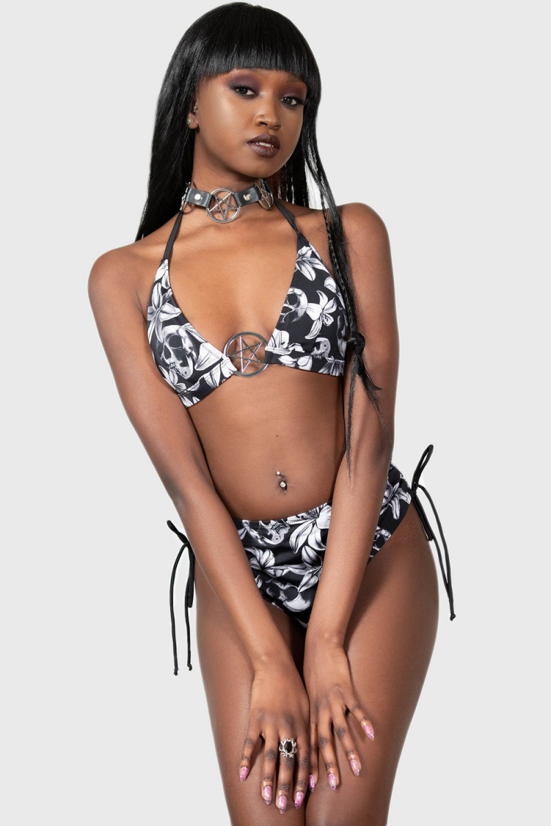Killstar Harlette's Revenge Bikini Negros | 45617-XBVT