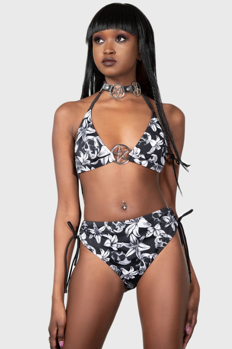 Killstar Harlette's Revenge Bikini Negros | 45617-XBVT