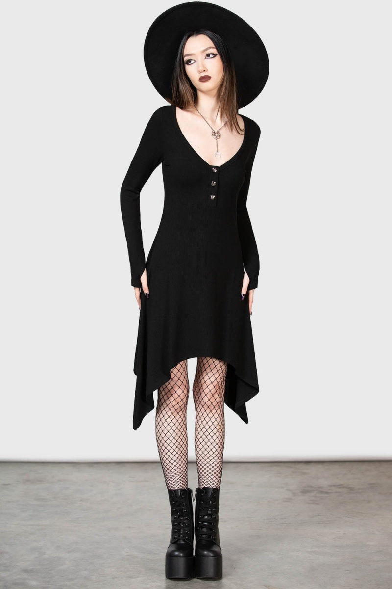 Killstar Haunted Grove Vestido Negros | 68509-XPMC