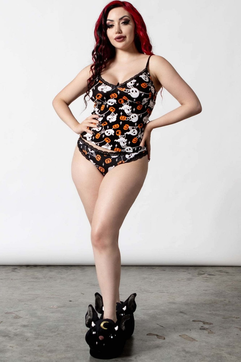 Killstar Haunted Pumpkin Cami Top Negros | 59136-MNWU