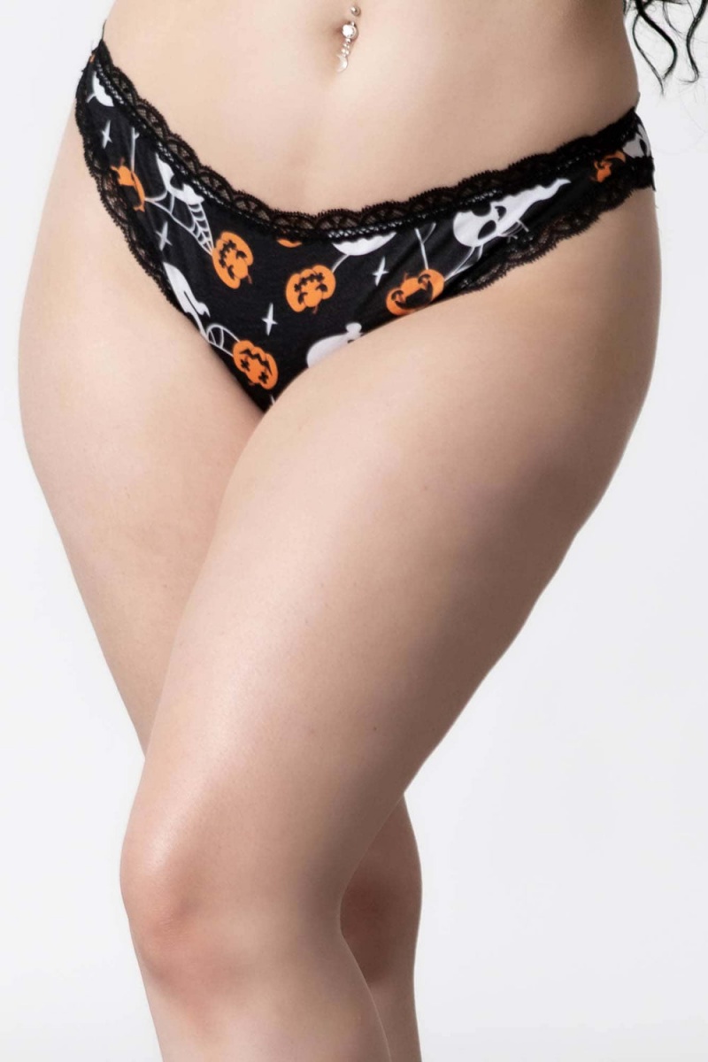 Killstar Haunted Pumpkin Panty Negros | 31504-SVWI