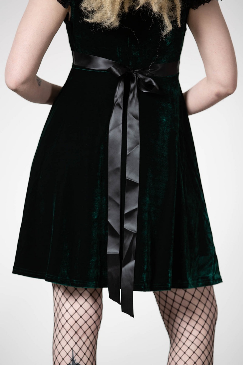 Killstar Heather Babydoll Vestido [EMERALD] Verdes | 85021-JOCV