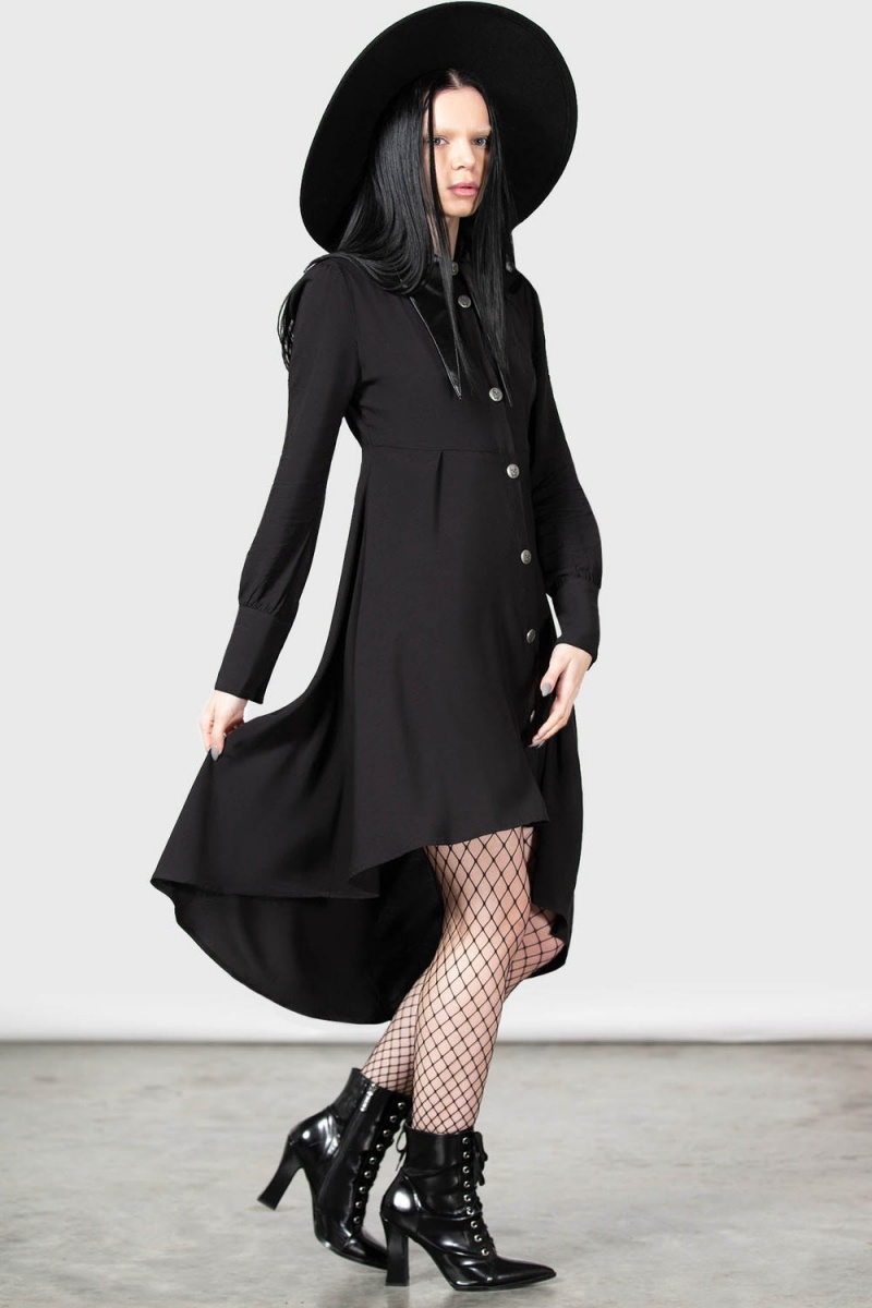 Killstar Heavens Below Shirt Vestido Negros | 34051-TYVZ