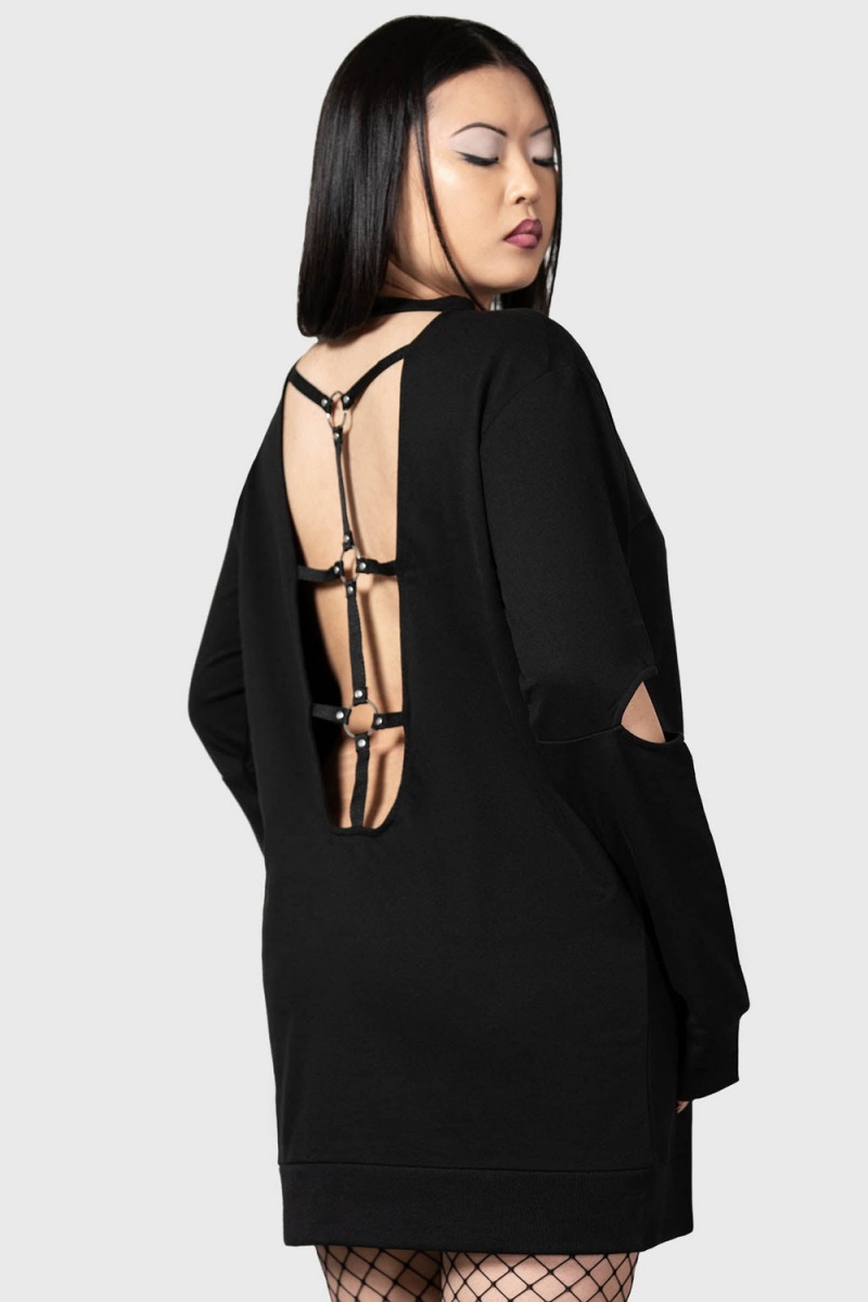 Killstar Heim Seeker Sweatshirt Negros | 75641-HOBL