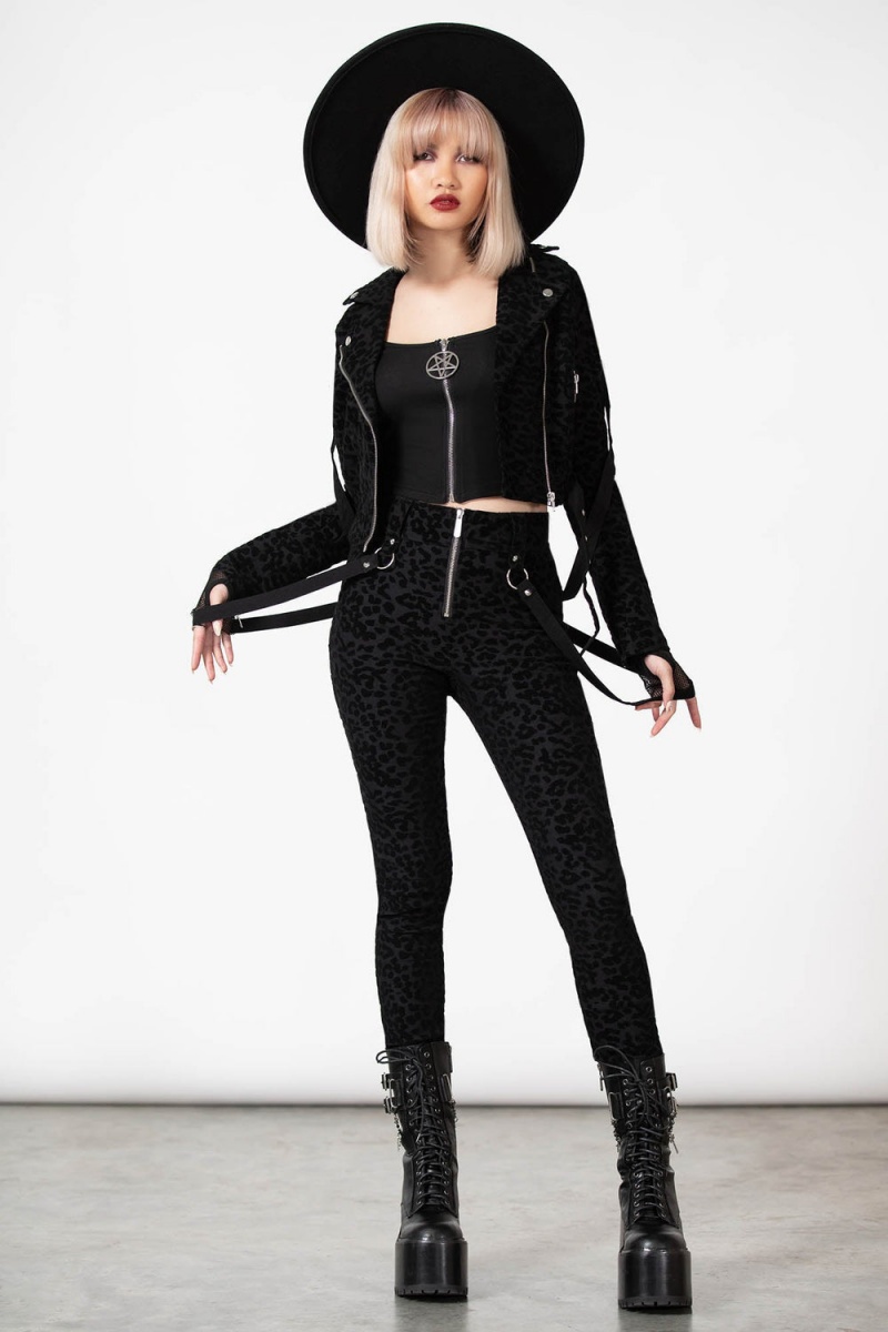 Killstar Hellcat Zip Trousers Negros | 74813-EZYH
