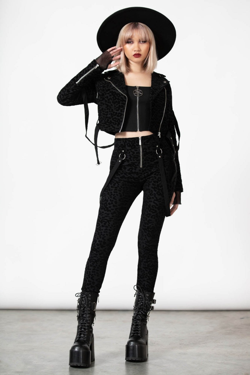 Killstar Hellcat Zip Trousers Negros | 74813-EZYH