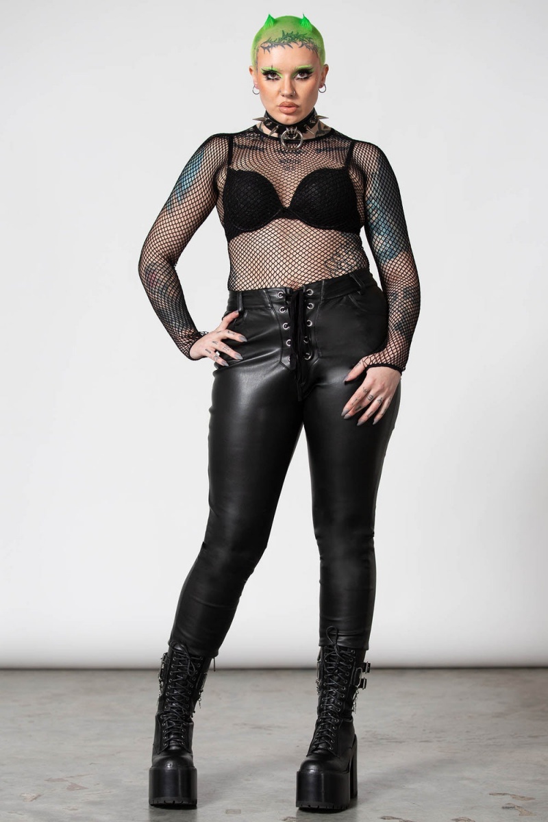 Killstar Hellrazor Fishnet Top [B] Negros | 06423-JPXL