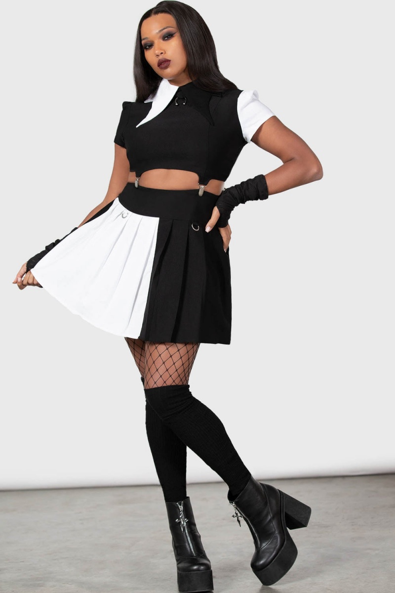 Killstar Hels Harlequin Mini Skirt Negros | 56413-CKDX