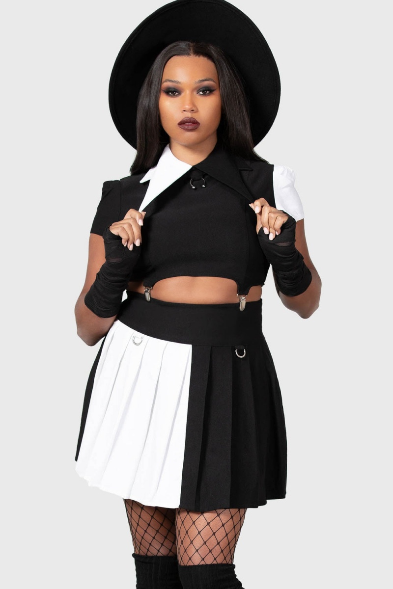 Killstar Hels Harlequin Top Negros | 48925-EVHZ