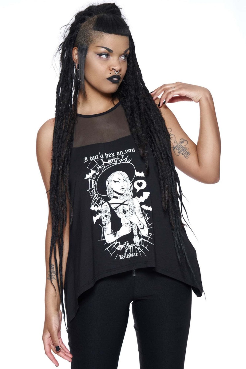 Killstar Hex Vest Top Negros | 51694-QMSI