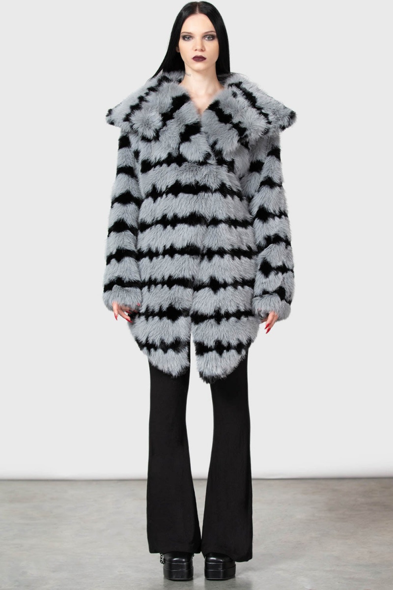 Killstar Highlands Hellstorm Coat Grises | 81643-AVTW