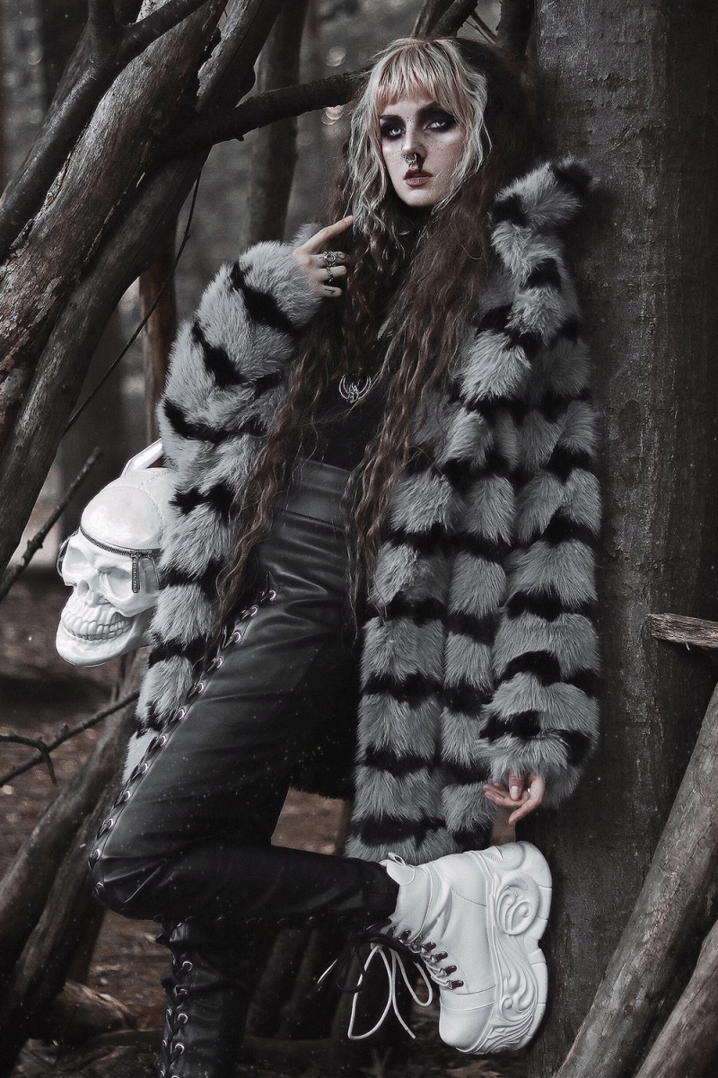 Killstar Highlands Hellstorm Coat Grises | 81643-AVTW