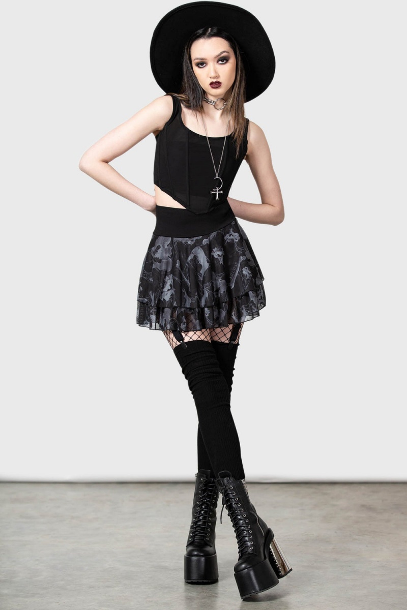 Killstar Hioid Mini Skirt Negros | 04352-UECT