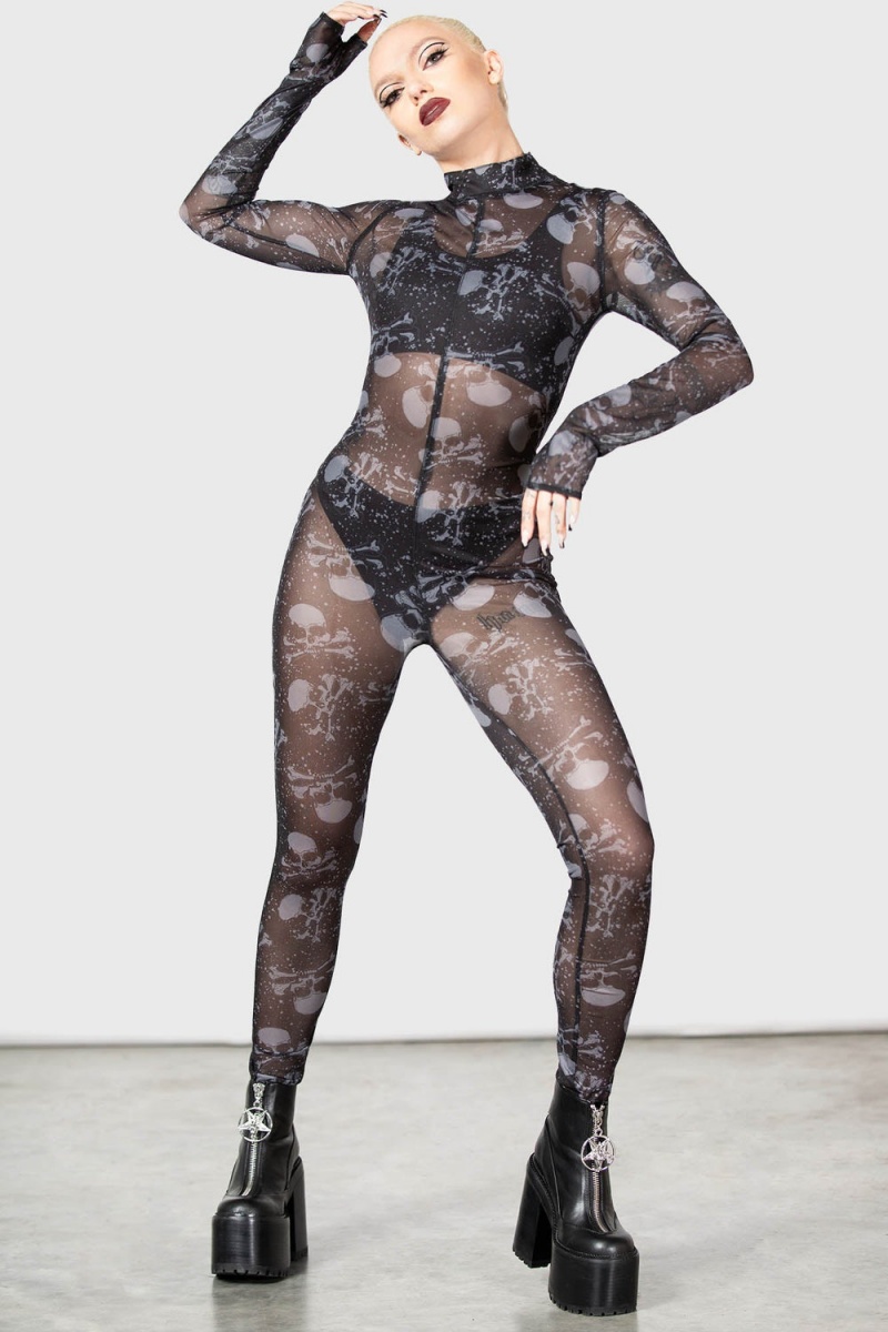 Killstar Horrorland Catsuit Negros | 29761-XVIF
