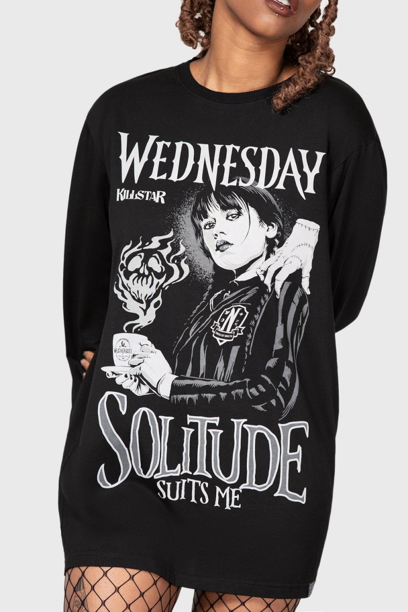 Killstar I Don't Do Tears Long Sleeve Top Negros | 51290-RCSY
