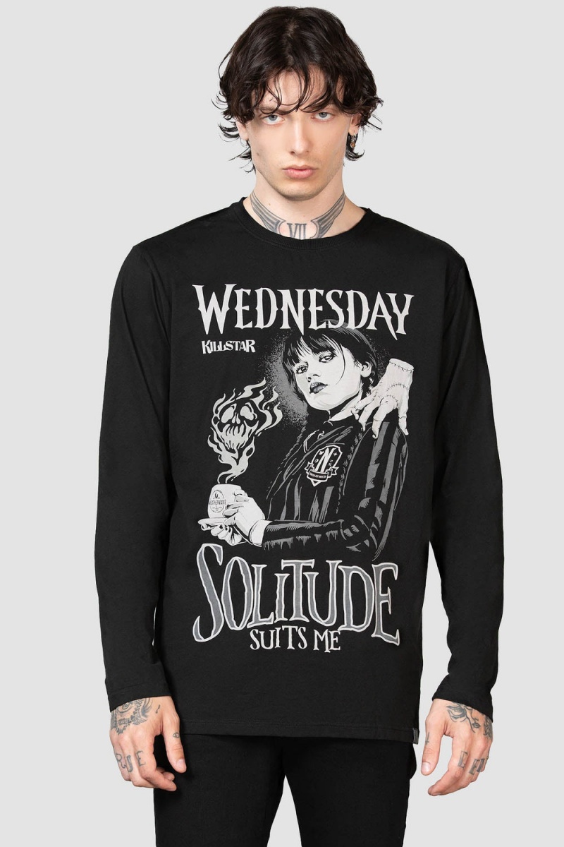 Killstar I Don\'t Do Tears Long Sleeve Top Negros | 51290-RCSY