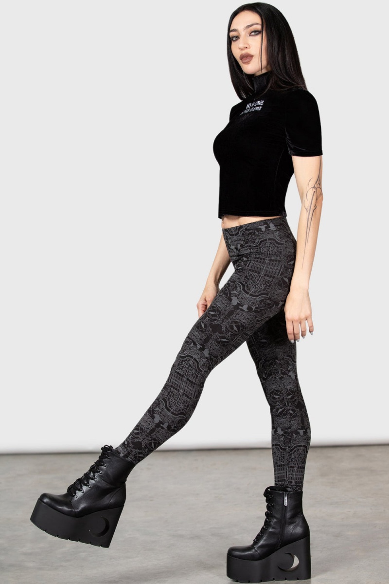 Killstar I'm Saaaorry Leggings Negros | 87946-KILB