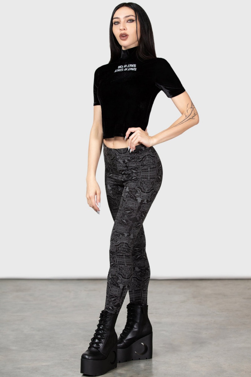 Killstar I'm Saaaorry Leggings Negros | 87946-KILB