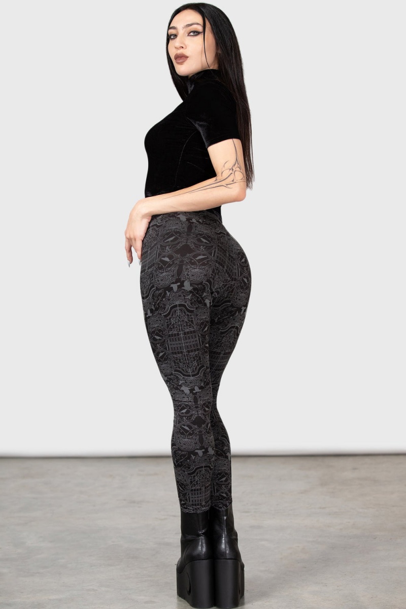 Killstar I\'m Saaaorry Leggings Negros | 87946-KILB