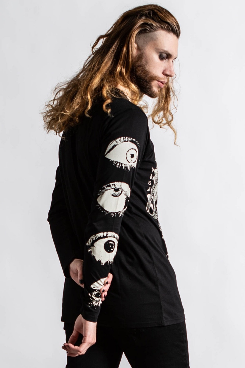 Killstar Insomnia Long Sleeve Top Negros | 76341-HKUF